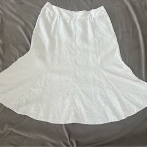 JM Collection 100% Linen Elegant Cream Women's Skirt